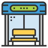 parada de autobús, icono, vector, símbolo, simple, diseño, para, uso, en, gráficos, web, informe, logotipo, infografía vector