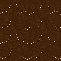 Trendy seamless abstract pattern of monstera leaves in trendy chocolate shades. Background, texture. vector