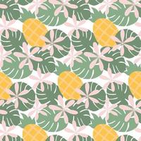 Seamless summer pattern trendy shades with hand drawn summer elements. vector