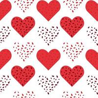 Bright seamless abstract pattern of heart-shaped figures in trendy hues. Background, texture. Love vector