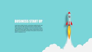 Rocket Launch illustration, startup business concept idea. vector illustration