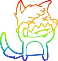 rainbow gradient line drawing cartoon dead fox vector
