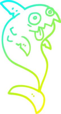 cold gradient line drawing cartoon deadly shark