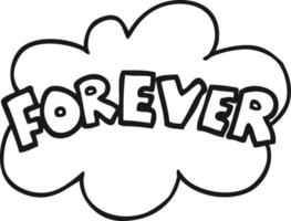 cartoon word Forever vector