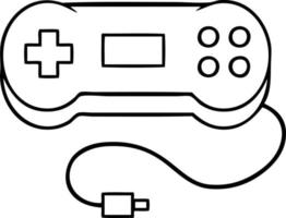 line drawing cartoon game controller vector