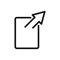 vector de icono de flecha hacia arriba con rectángulo. adecuado para maximizar el símbolo, externo, píxel perfecto. estilo de icono de línea. ilustración de diseño simple editable