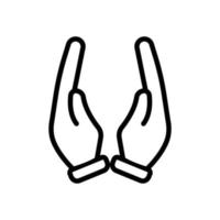 Vector two protecting hands icon. Hand Gesture Icon. Line icon style. Simple design illustration editable