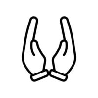 Vector two protecting hands icon. Hand Gesture Icon. Line icon style. Simple design illustration editable