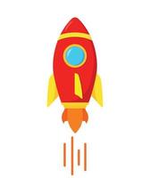 Cartoon Rocket Space Ship Take Off Vector Illustration Icon Clipart Image