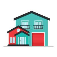 Animated Private House Clipart Vector Illustration