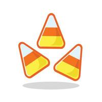 Candy Corn flat vector design icon illustration in cartoon style editable for any food content or halloween element asset editable