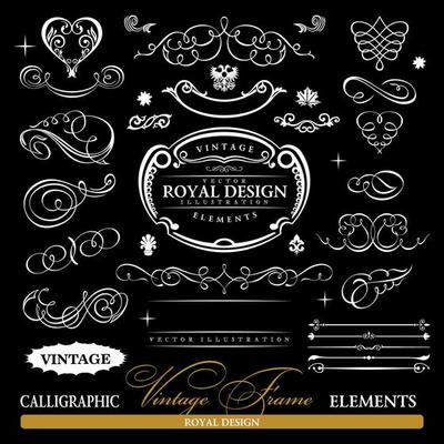 calligraphy vintage lace vector borders vectors graphic art designs