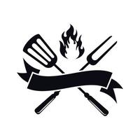 grill logo icon design template vector