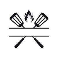 grill logo icon design template vector