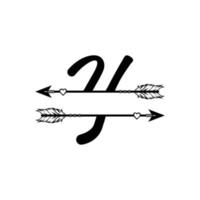 vector de letra dividida monograma decorativo inicial