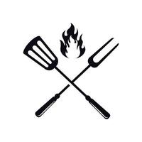 grill logo icon design template vector