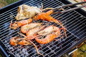 Grilled river shrimps photo