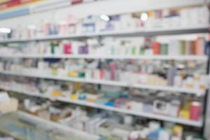 pharmacy drugstore shop interior blur background photo