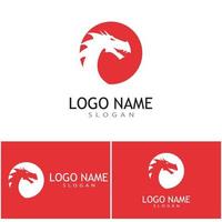 Dragon vector icon illustration design logo template