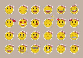 diseño vectorial de la colección de pegatinas de emoticonos. vector