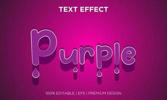 fondo editable de efecto de texto morado elegante vector