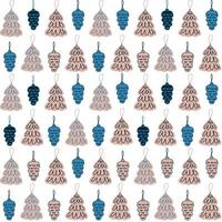 christmas background christmas tree decorations and cones vector seamless pattern