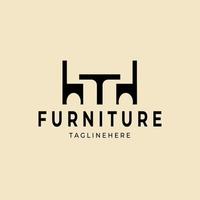 furniture interior minimalist logo vector icon illustration design