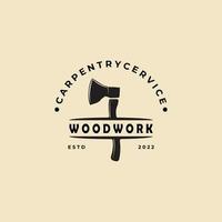 carpenter logo vector vintage illustration template design