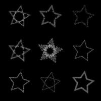set of vector openwork stars with ornament