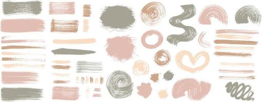 Grunge pastel colors vector big texture template set. Boho earthy colors dust on distress background. Easily create an abstract dotted, scratched, vintage effect with noise and grain