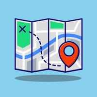 map cartoon vector icon illustration isolated object