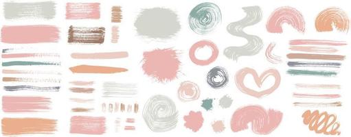 Grunge pastel colors vector big texture template set. Boho earthy colors dust on distress background. Easily create an abstract dotted, scratched, vintage effect with noise and grain