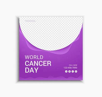 Creative world cancer day social media post and web banner template