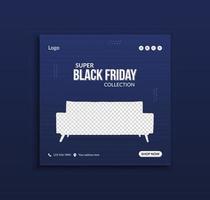 Black Friday sale social media post and web banner template vector