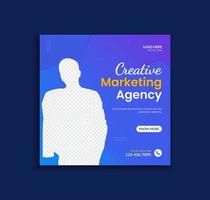 Modern digital marketing agency social media post template design vector