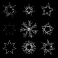 set of vector openwork stars with ornament