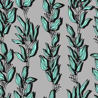 Botanical branches stems with leaves vector seamless pattern forest