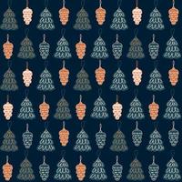 christmas background christmas tree decorations and cones vector seamless pattern