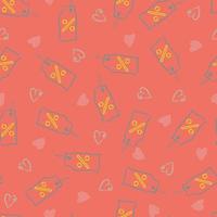 discount tags and hearts shopping sale vector seamless pattern
