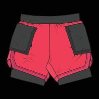 vector de dibujo de bloque de color de pantalones cortos, pantalones cortos en un estilo de boceto, plantilla de entrenadores, ilustración vectorial.