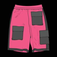 short pants color block drawing vector, short pants in a sketch style, trainers template, vector Illustration.