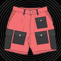 short pants color block drawing vector, short pants in a sketch style, trainers template, vector Illustration.