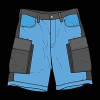 vector de dibujo de bloque de color de pantalones cortos, pantalones cortos en un estilo de boceto, plantilla de entrenadores, ilustración vectorial.