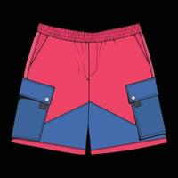 short pants color block drawing vector, short pants in a sketch style, trainers template, vector Illustration.