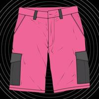 vector de dibujo de bloque de color de pantalones cortos, pantalones cortos en un estilo de boceto, plantilla de entrenadores, ilustración vectorial.