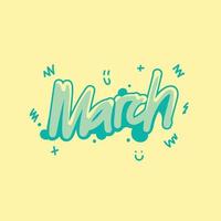 letter march in subtle colors to decorate your calendar. free vector