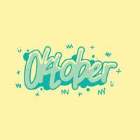 letter oktober in subtle colors to decorate your calendar. free vector
