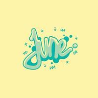 letter june in subtle colors to decorate your calendar. free vector