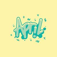 letter april in subtle colors to decorate your calendar. free vector