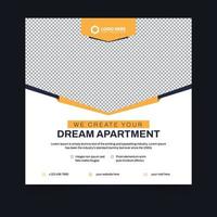 Real estate business social media post and square banner template design vector
